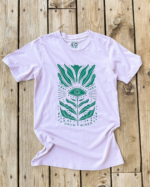 GROW WISER ~ Lavender Garment Dyed Unisex Tee (5 @ $19 ea)