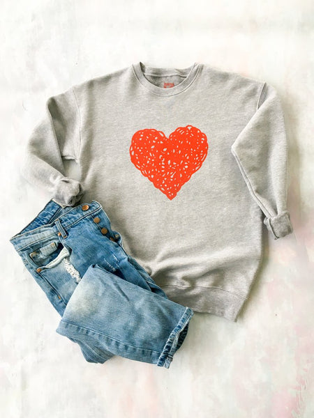 HEART ~ Heather Grey Sweatshirt (5 @ $28 ea)