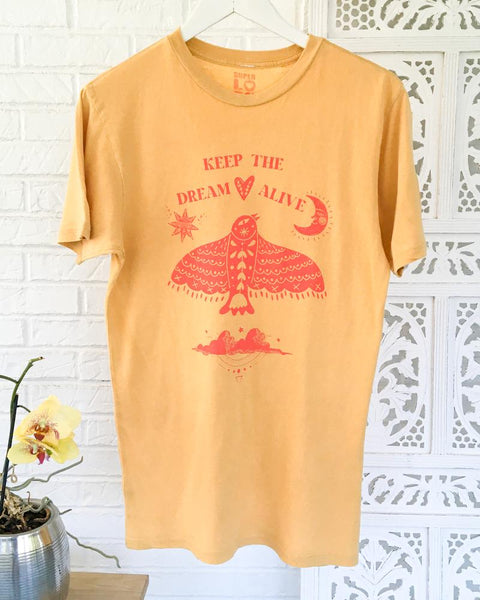 KEEP THE DREAM ALIVE ~ Cotton Unisex Mineral Wash Tee (5 @ $18 ea)