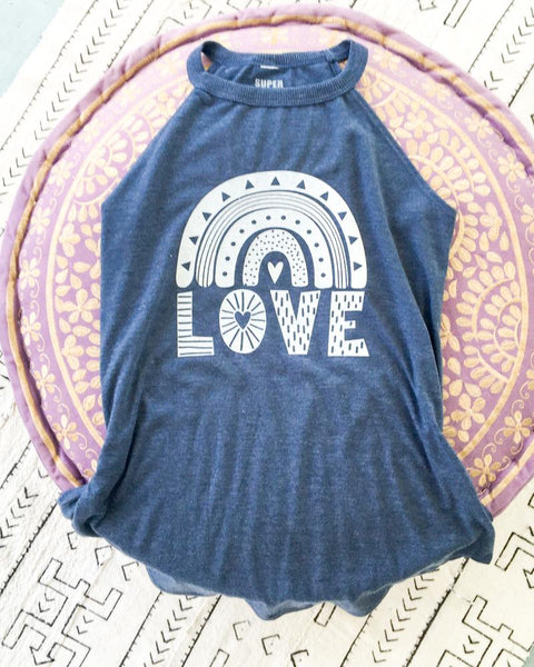 LOVE RAINBOW ~ Heather Navy Halter Tank (5 @ $18 ea)