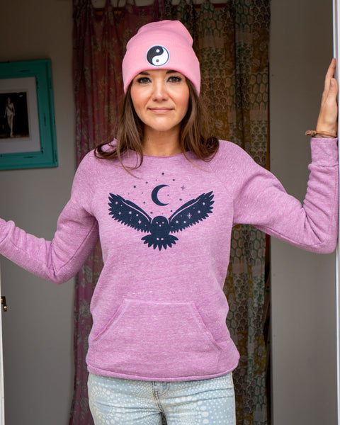 NIGHT OWL ~ Amethyst Raw Edge Sweatshirt (5 @ $29 ea)