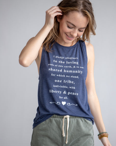 I PLEDGE ALLEGIANCE TO THE LOVING... ~ Navy Muscle Tee (5 @ $17 ea)
