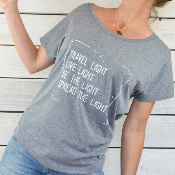 TRAVEL LIGHT... ~ Heather Grey Short Sleeve Tee (5 @ $18 ea)